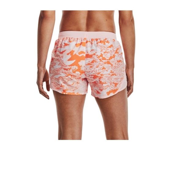 Under Armour‎ Women's Fly By 2.0 Printed Shorts Small NWT Orange - Picture 2 of 2